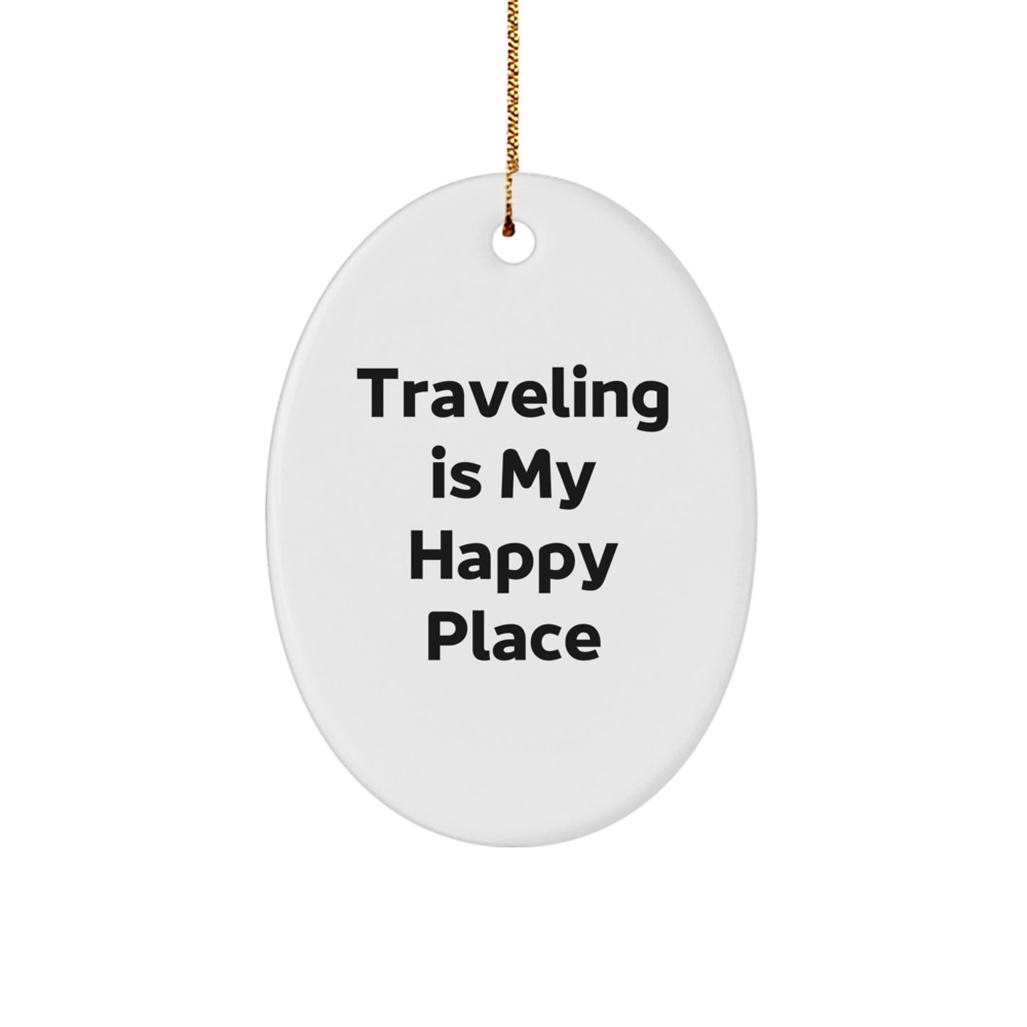 Funny Traveling Oval Ornament Gifts from Mom for Traveling Lovers, Christmas Unique Decorations - Image 1