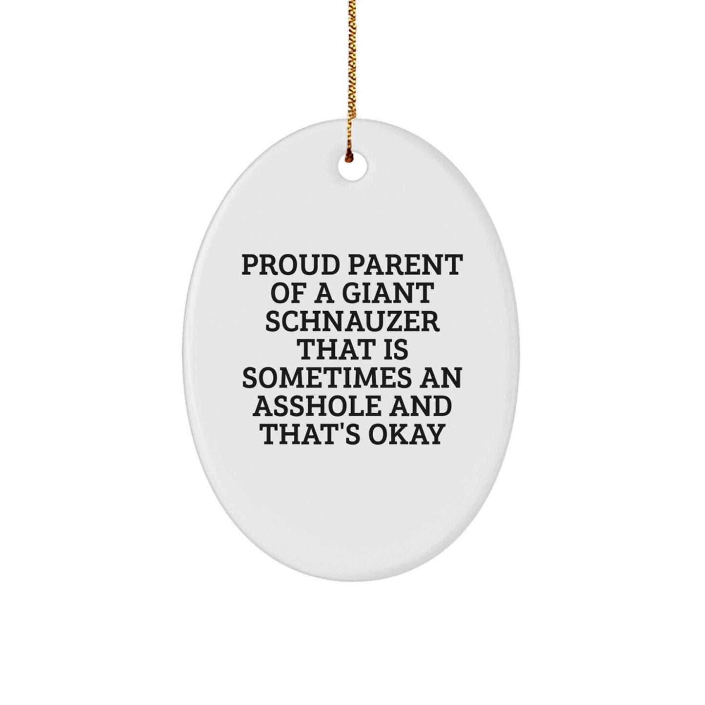 Funny Giant Schnauzer Dog Christmas Unique Gifts from Men to Giant Schnauzer Dog Owners, Oval Ornament for Christmas Unique Gifts - Image 1