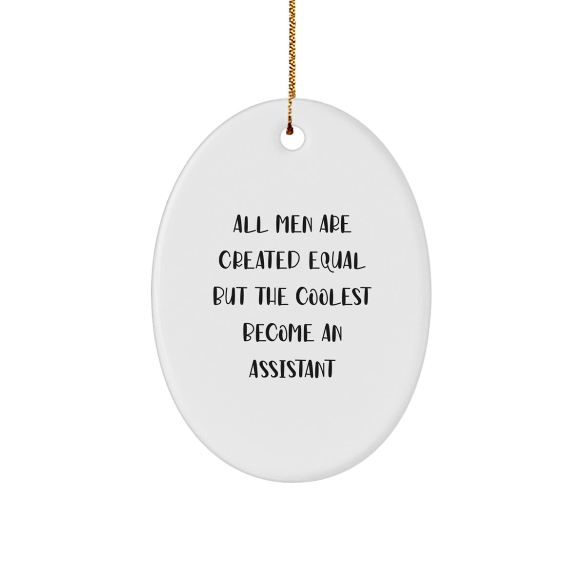Christmas Gift for Her Oval Ornament – Assistant Quote Keepsake - Image 1