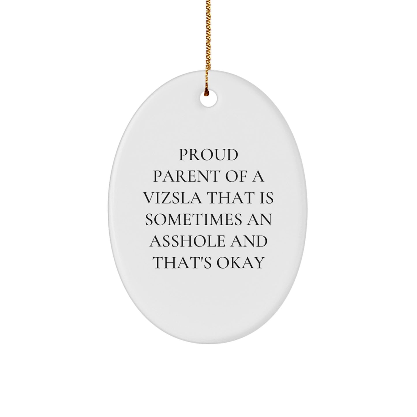 Funny Vizsla Dog Gifts for Christmas - Oval Ornament for Proud Parents, Gifts from Men, Women, Friends, Coworkers, Family - Image 1