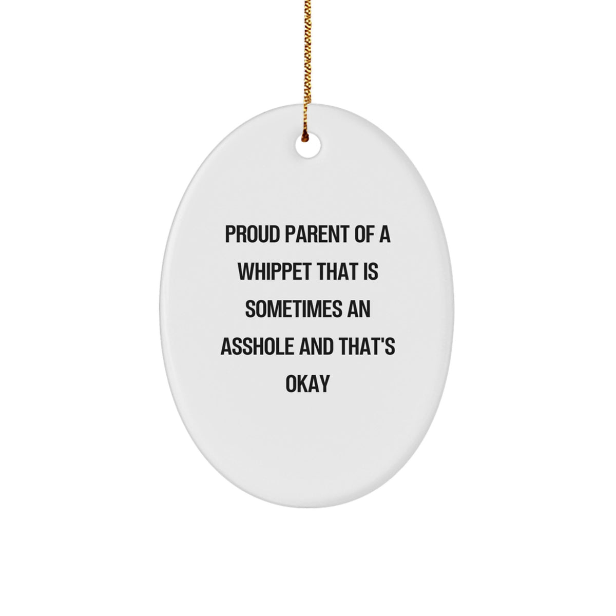 Christmas Gift for Her Whippet Oval Ornament Present With Quote - Image 1