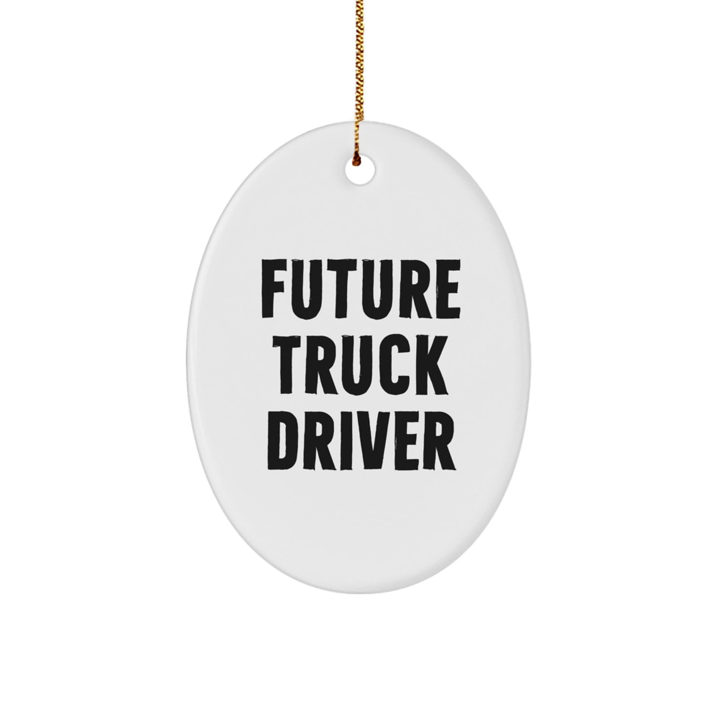 Funny Truck Driver Gifts for Future Truck Drivers, Oval Ornament, Christmas Unique Presents from Friends, Family, or Coworkers - Image 1