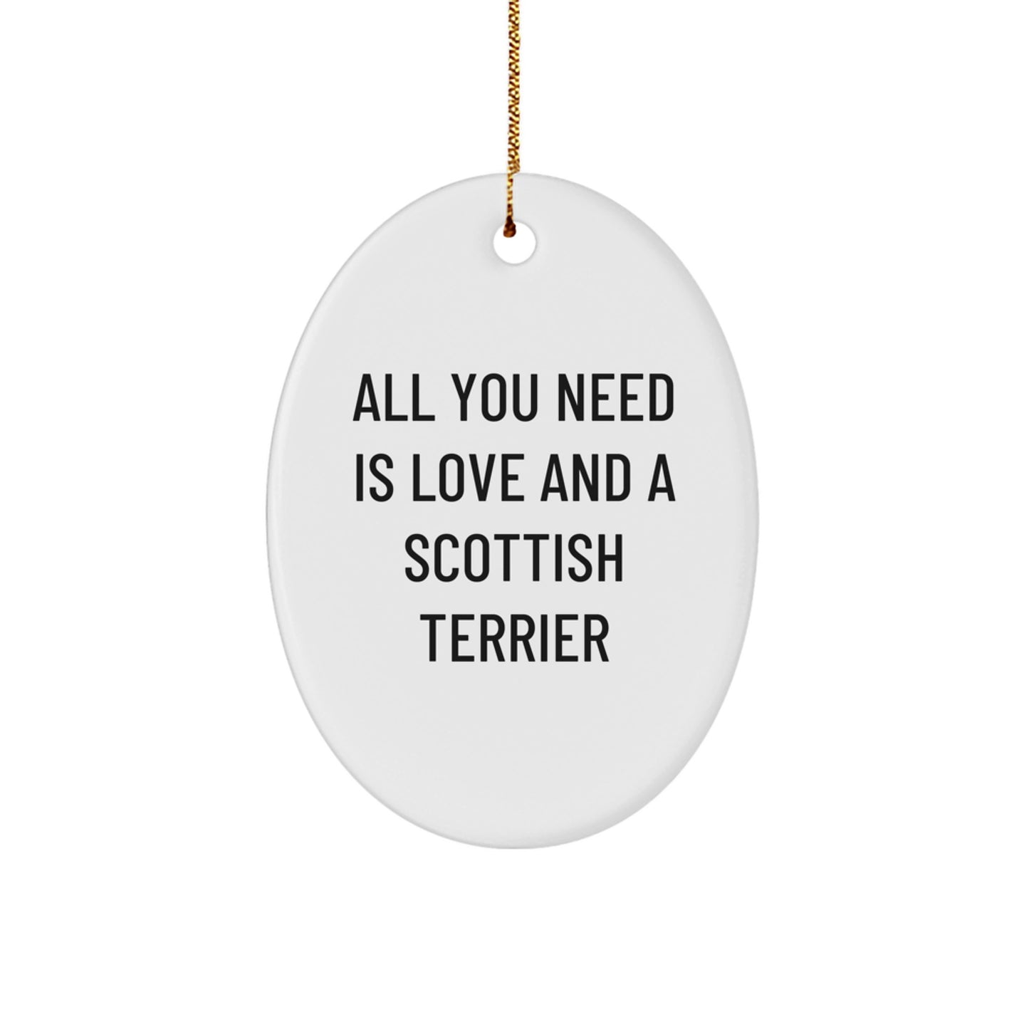 Funny Scottish Terrier Dog Oval Ornament Gifts from Family to Love Christmas Unique Presents - Image 1