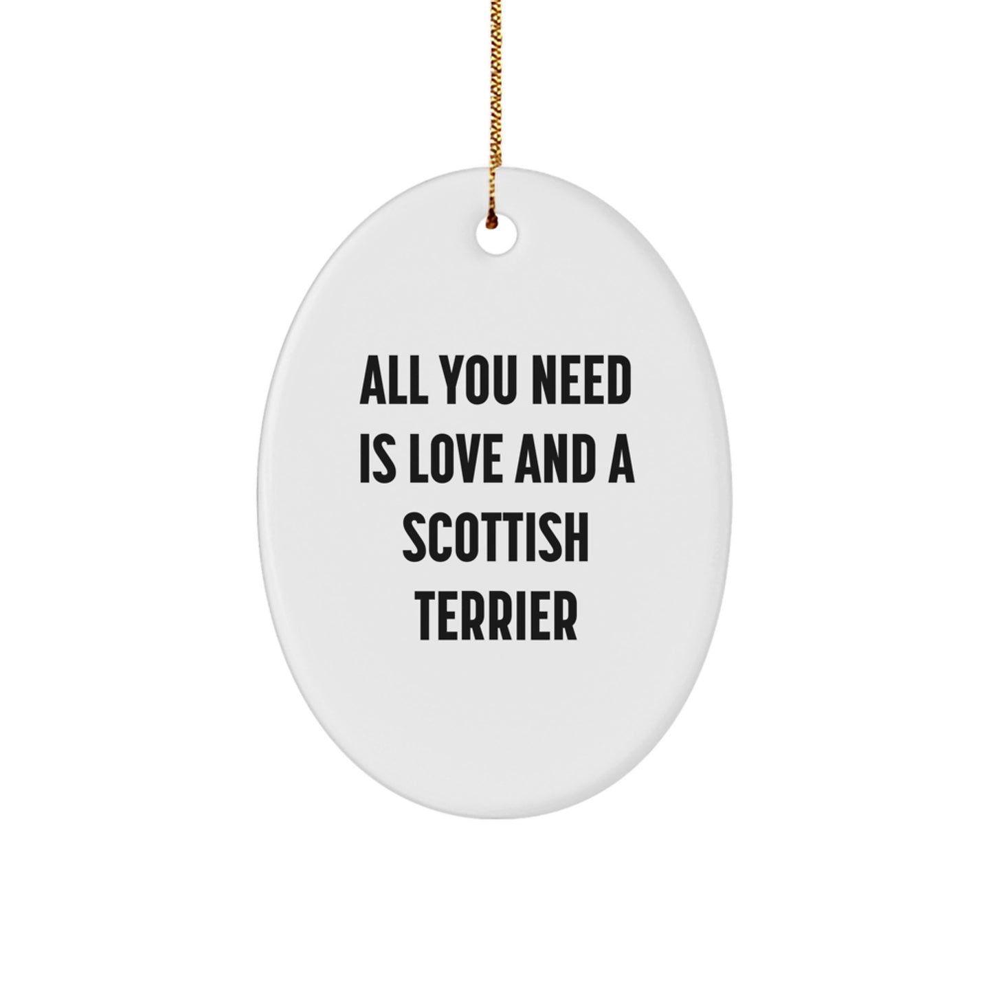 Funny Scottish Terrier Dog Oval Ornament Gifts from Men to Friends for Christmas - Image 1