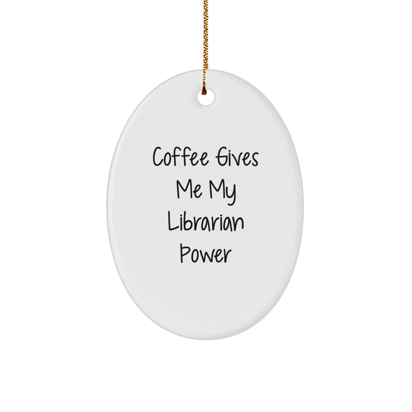 Funny Librarian Decorations, Oval Ornament Gifts from Friends for Librarian, Christmas Unique Presents - Image 1