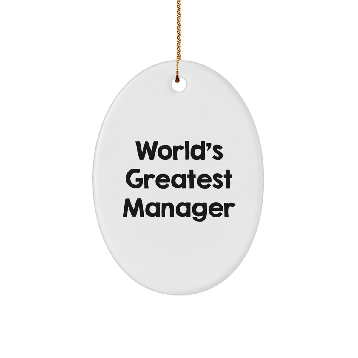 Christmas Gift for Her Oval Ornament Present – World's Greatest Manager - Image 1