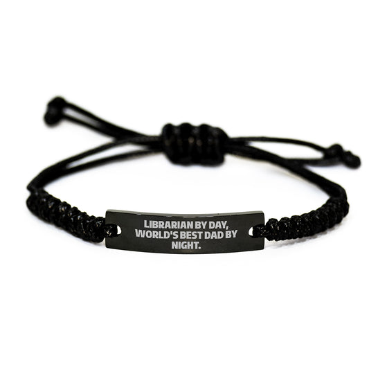 Librarian Gifts by Day, Rope Bracelt by Night - Funny Birthday Presents for Men from Friends - Image 1