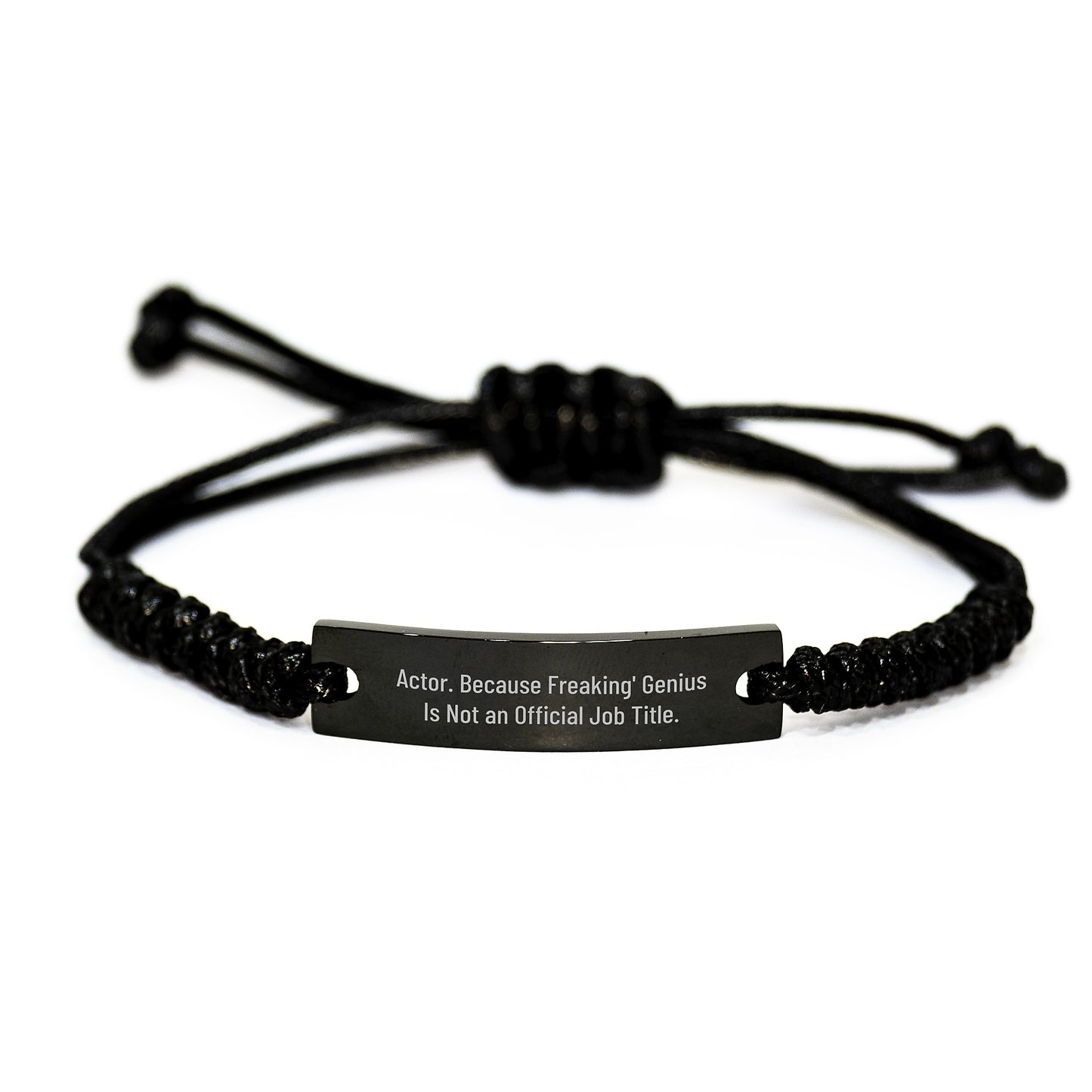 Actor Rope Bracelet Funny Gift from Friends for Men Graduation Unique Gifts, 'Actor. Because Freaking' genius Is Not An Official Job Title.' - Image 1