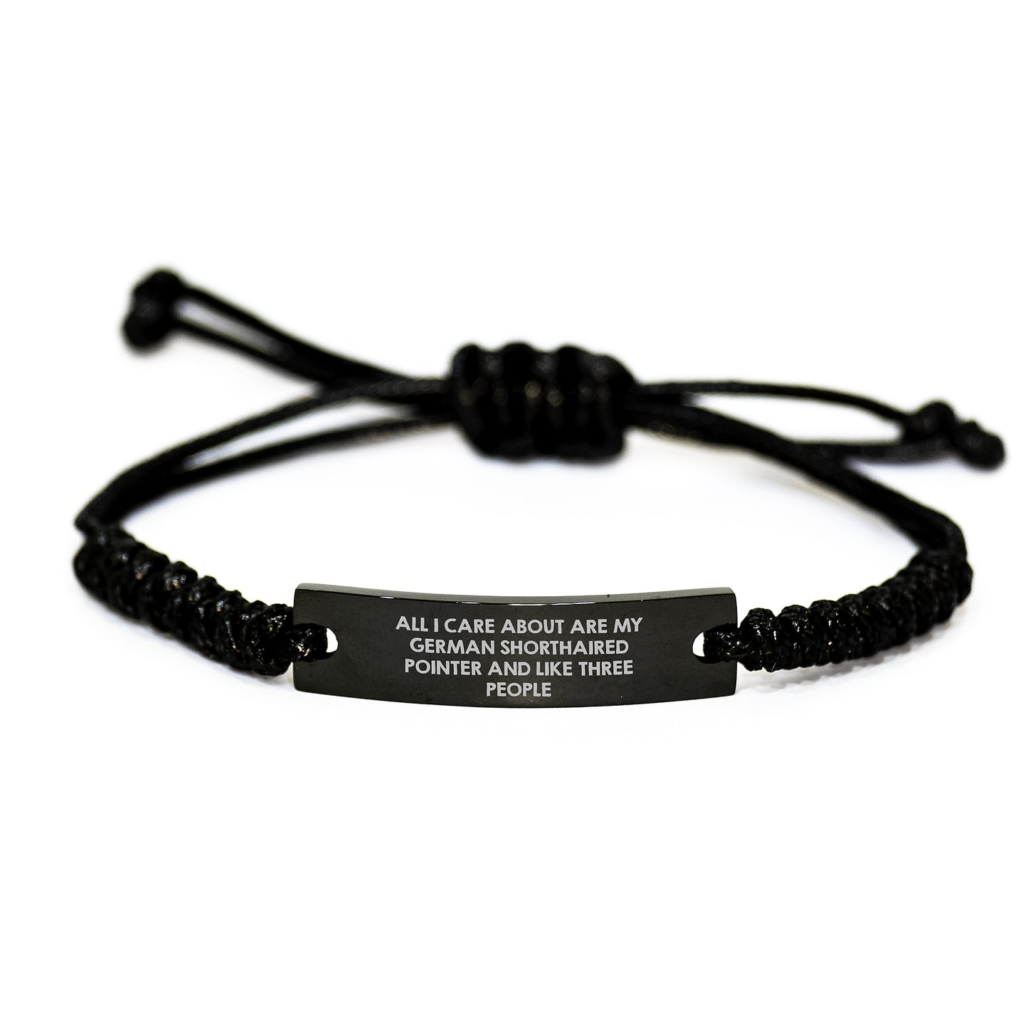 Funny German Shorthaired Pointer Dog Gifts from Men to Women, Rope Bracelet for Birthday Unique Gifts, 'All I Care About Are My German Shorthaired Pointer And Like Three People' Quote - Image 1