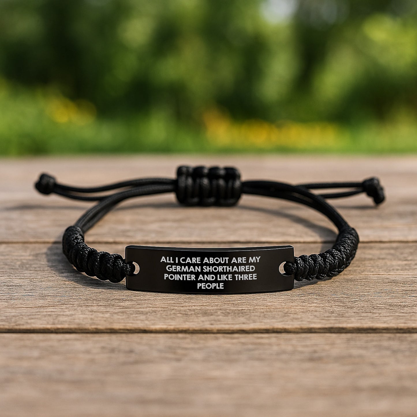 Funny German Shorthaired Pointer Dog Gifts from Men to Women, Rope Bracelet for Birthday Unique Gifts, 'All I Care About Are My German Shorthaired Pointer And Like Three People' Quote - Image 2