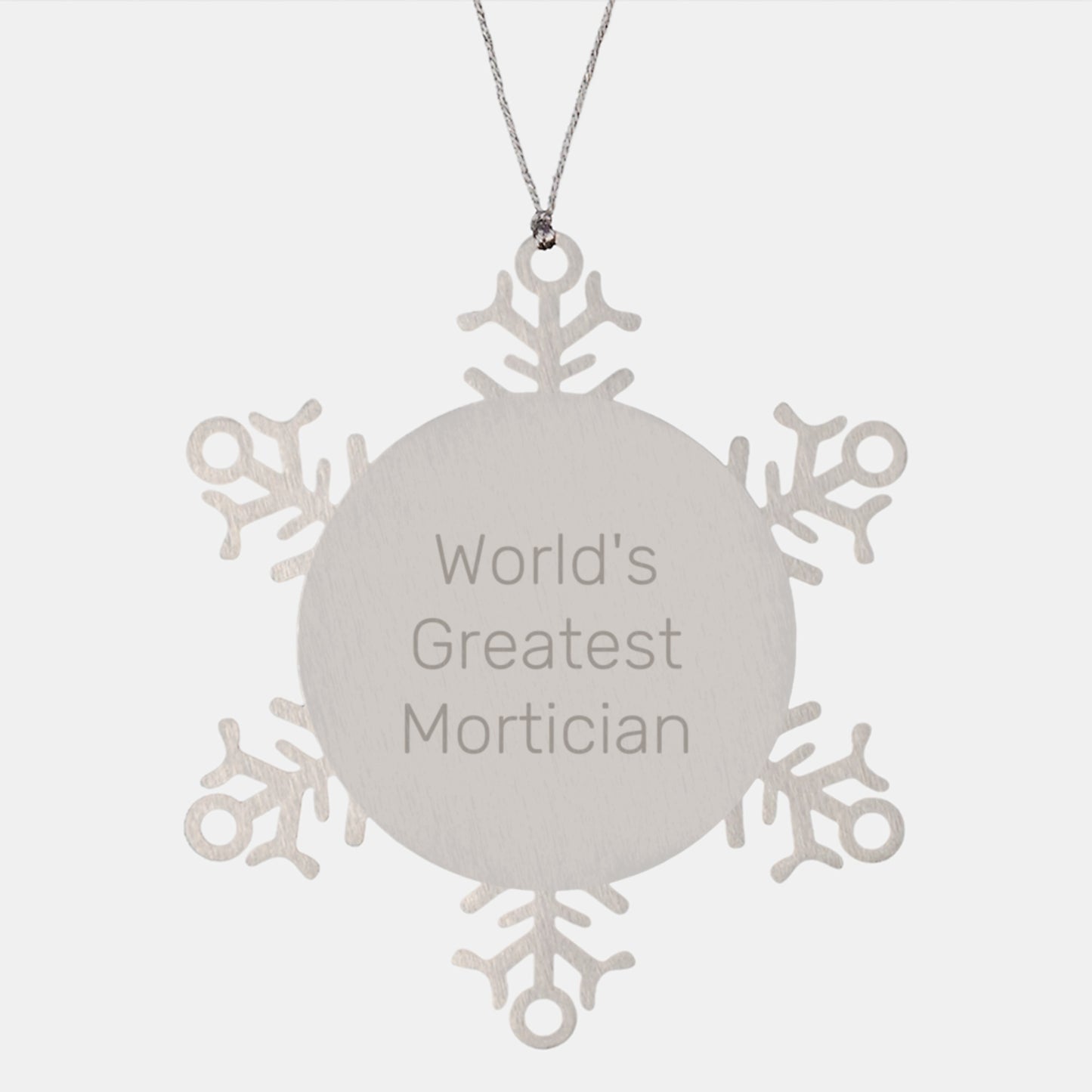 Funny Mortician Gifts, World's Greatest Mortician Snowflake Ornament, Christmas Unique Gifts from Men to Mortician Friends - Image 1