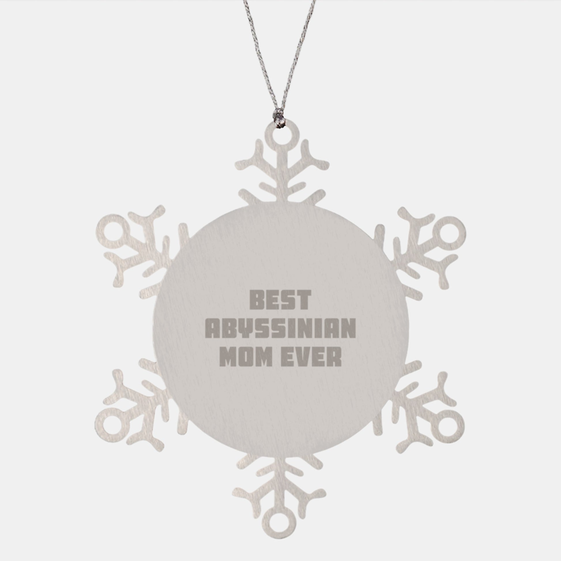 Abyssinian Cat Lovers Gifts from Best Mom Ever - Snowflake Ornament for Christmas - Image 1