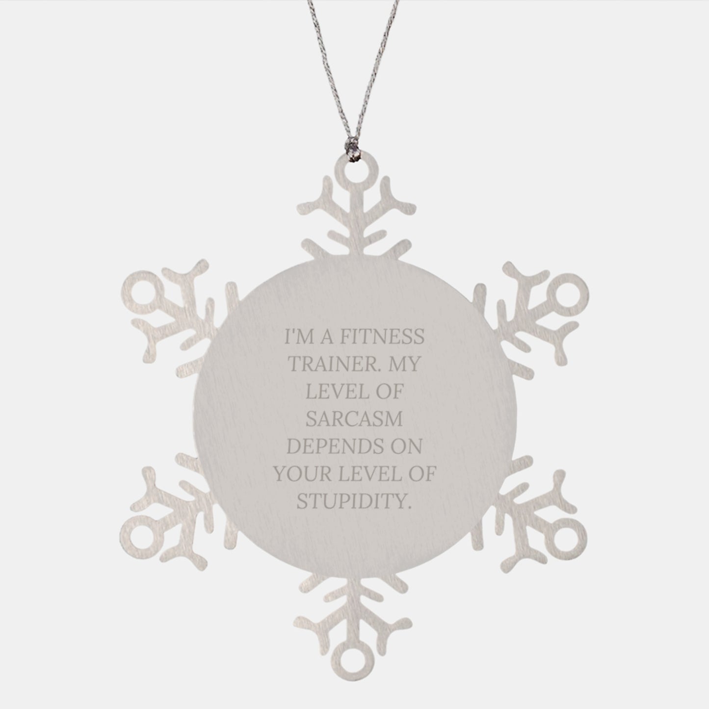 Fitness Trainer Gifts from Friends, Funny Snowflake Ornament with Sarcasm Quote, Christmas Unique Presents for Men, Women, Coworkers, Family - Image 1