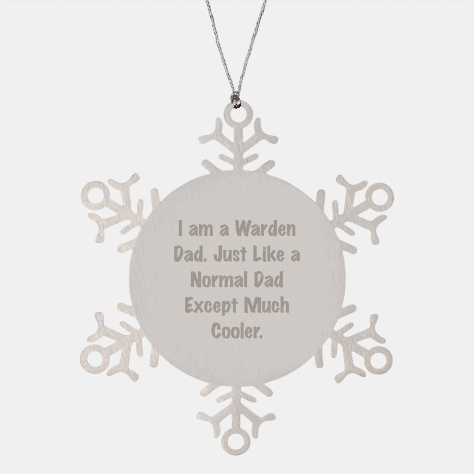 Warden Dad Snowflake Ornament Gifts from Men to Warden Christmas Unique Finds - Image 1