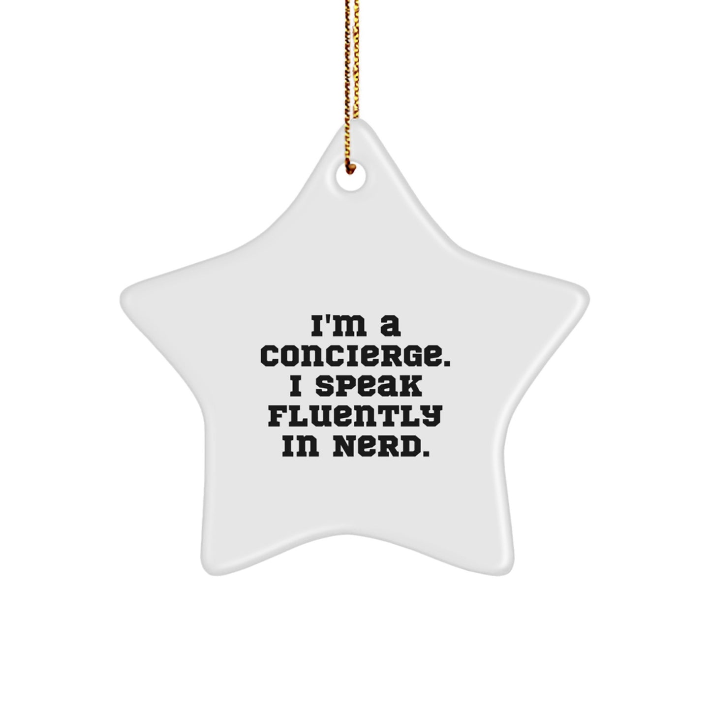 Funny Concierge Gifts from Friends and Family - Star Ornament White Star Shaped MDF with High-Gloss Plastic Finish - Gifts for Concierge - Image 1