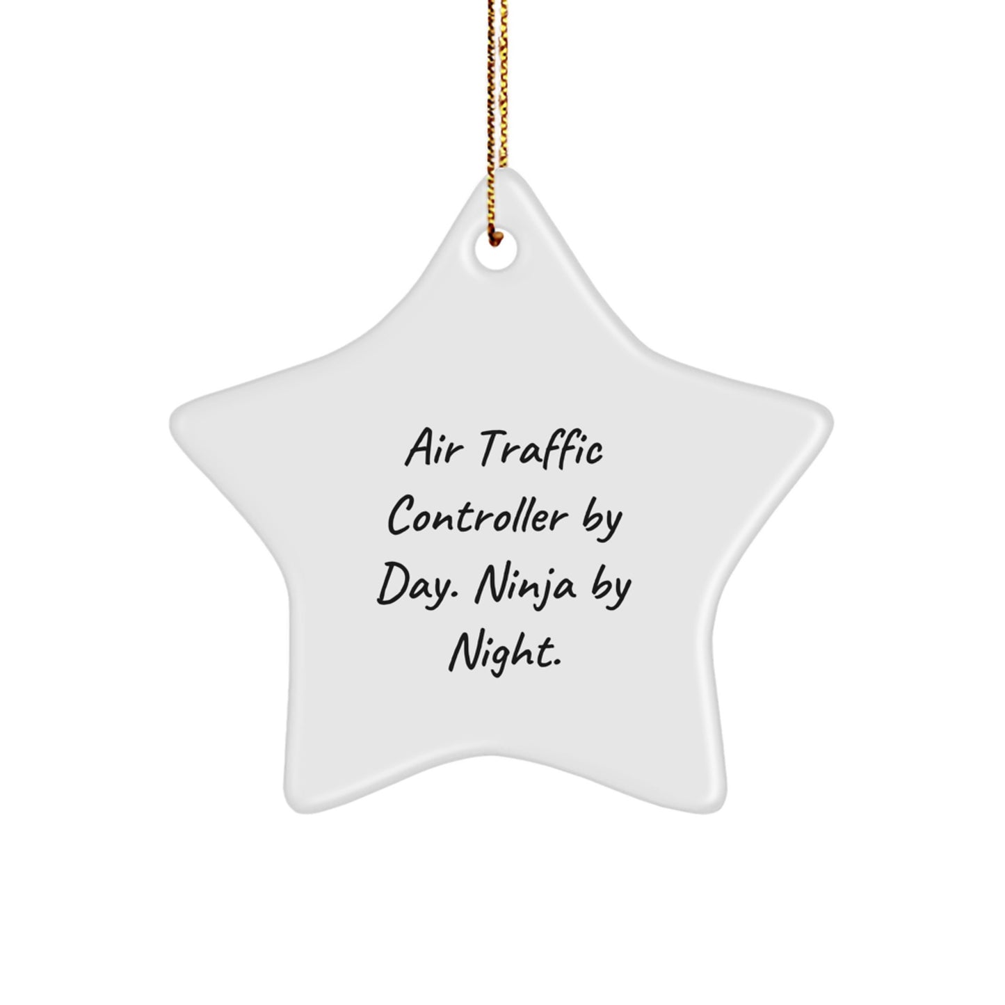 Air Traffic Controller Gifts from Men - Star Ornament By Day Ninja By Night Christmas Unique Presents - Image 1