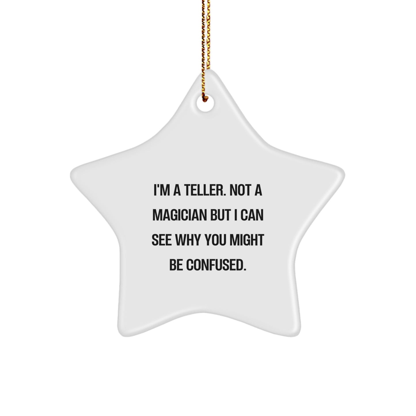 Funny Gifts from Friends for Teller - Star Ornament, Christmas Unique Gifts, Teller Decorations - Image 1