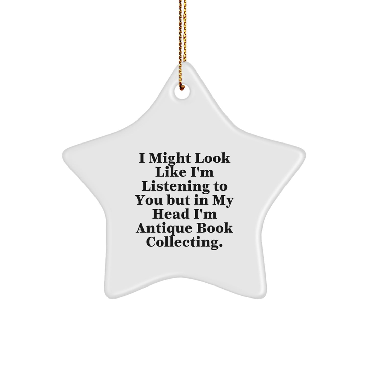 Antique Book Collecting Inspirational Star Ornament Gifts from Friends and Family for Christmas - Image 1
