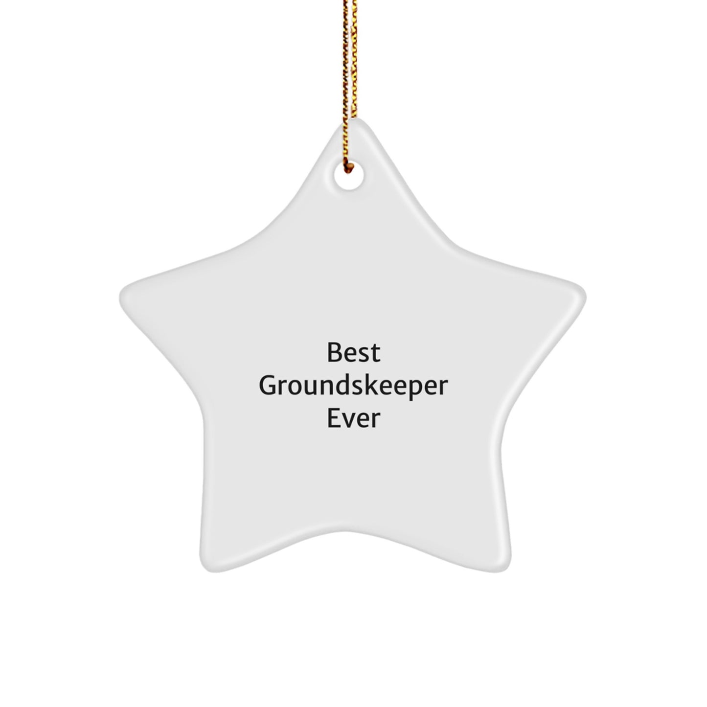 Funny groundskeeper Gifts, Best groundskeeper Ever Star Ornament, Christmas Unique Ornaments for groundskeeper Friends - Image 1