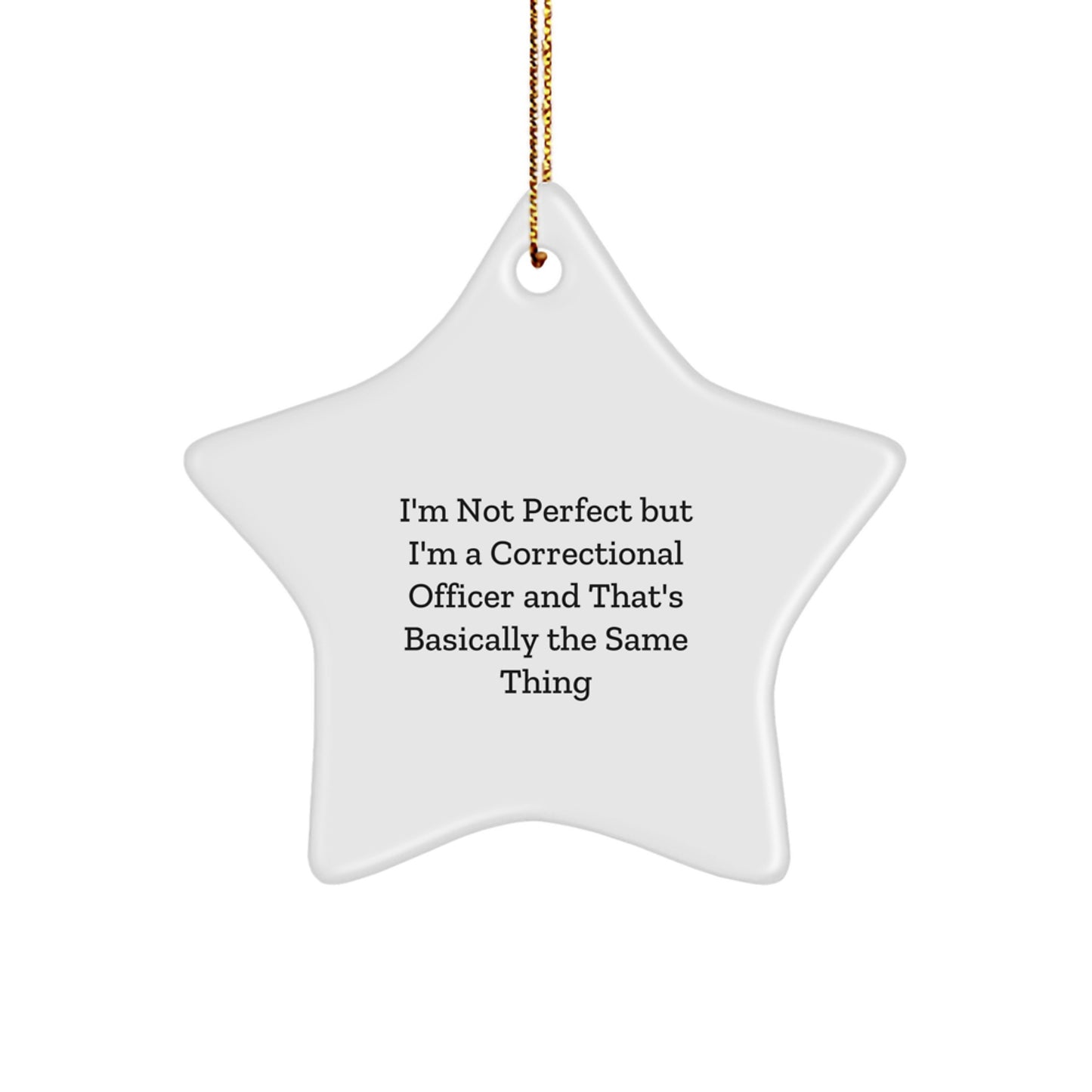 Funny Correctional Officer Gifts for Men - Gifts from Friends to Coworkers, Star Ornament with Quote 'I'm Not Perfect' - Image 1