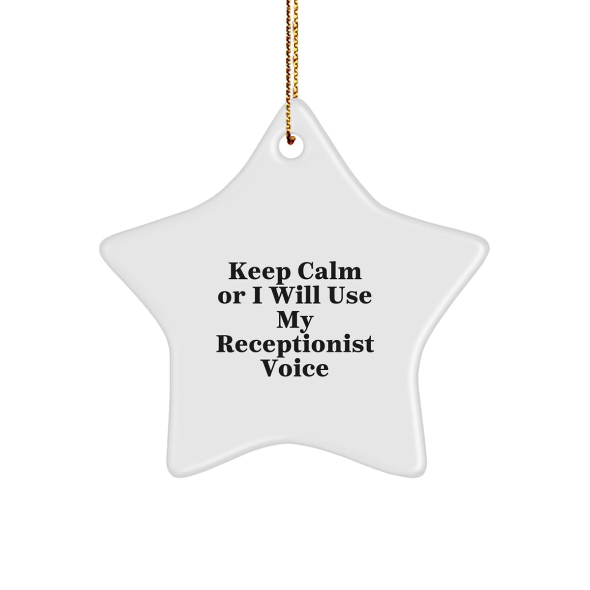 Funny Receptionist Star Ornament Christmas Unique Gifts from Men for Women Coworkers - Image 1