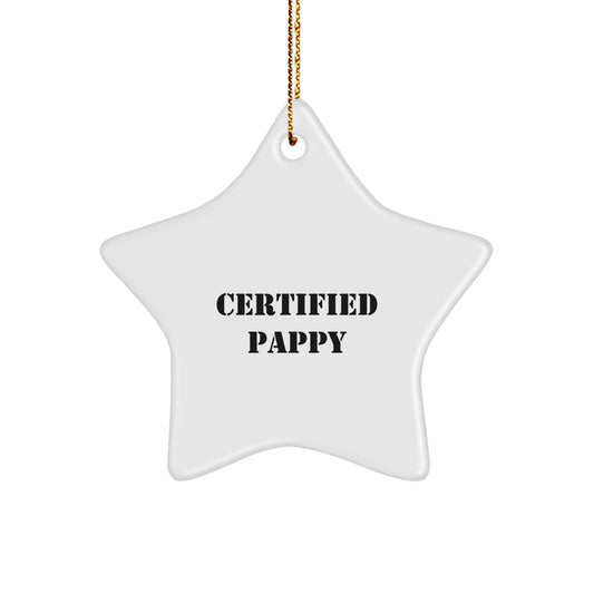 Funny Certified Pappy Star Ornament Gifts from Men to Pappy, Unique Christmas Decorations - Image 1