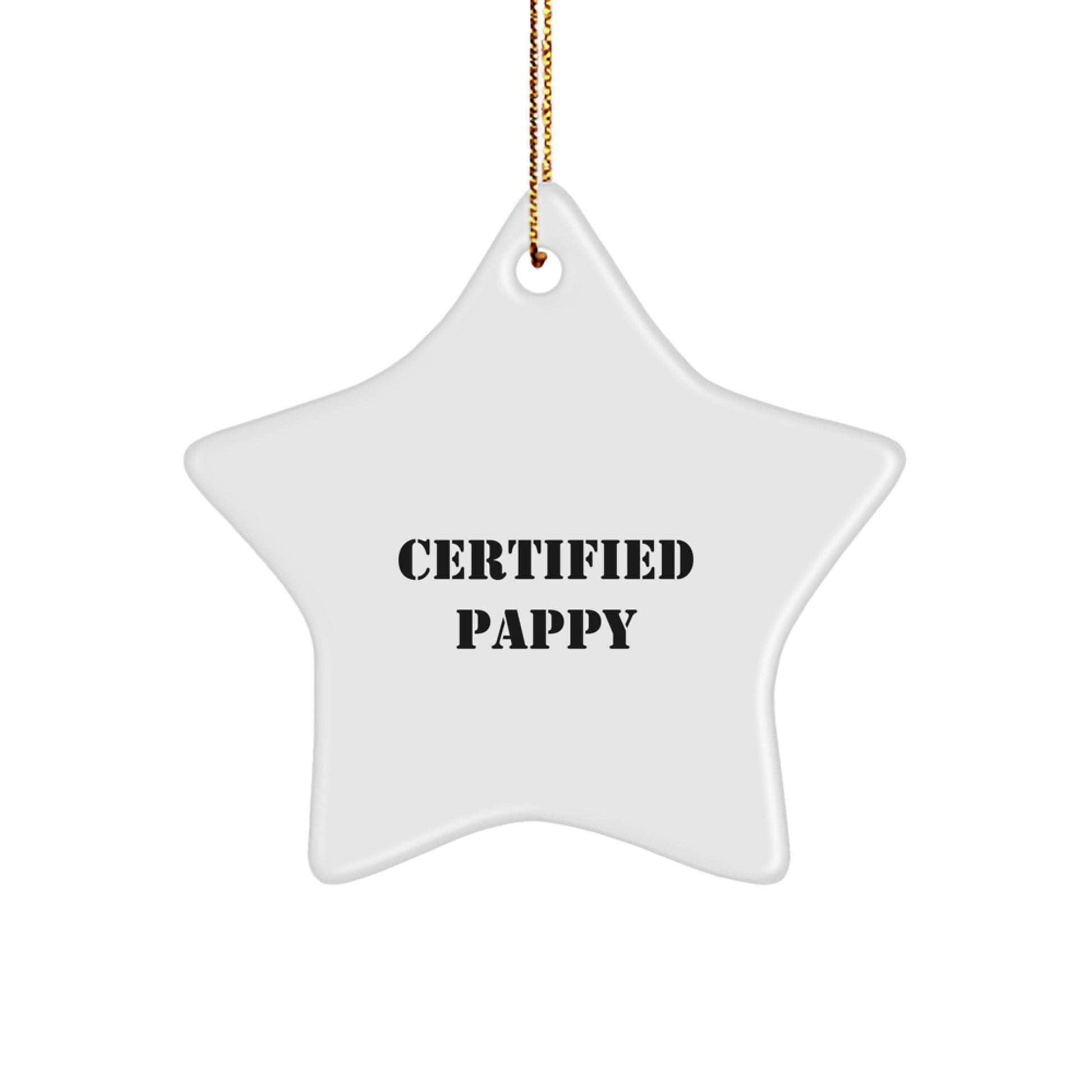 Funny Certified Pappy Star Ornament Gifts from Men to Pappy, Unique Christmas Decorations - Image 1