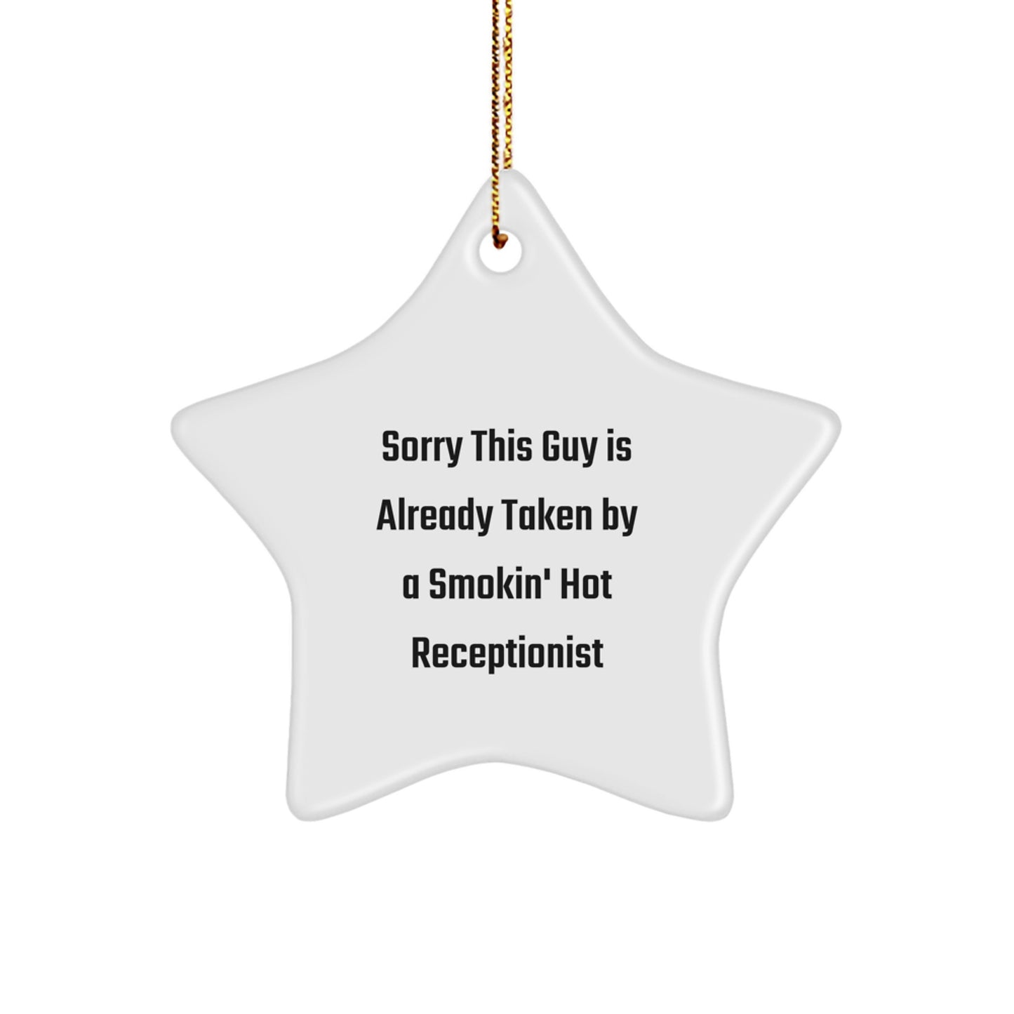 Funny Quote Star Ornament Gifts for Receptionist Coworkers at Christmas Time, Gifts from Friends or Family for Receptionist Star Lover - Image 1