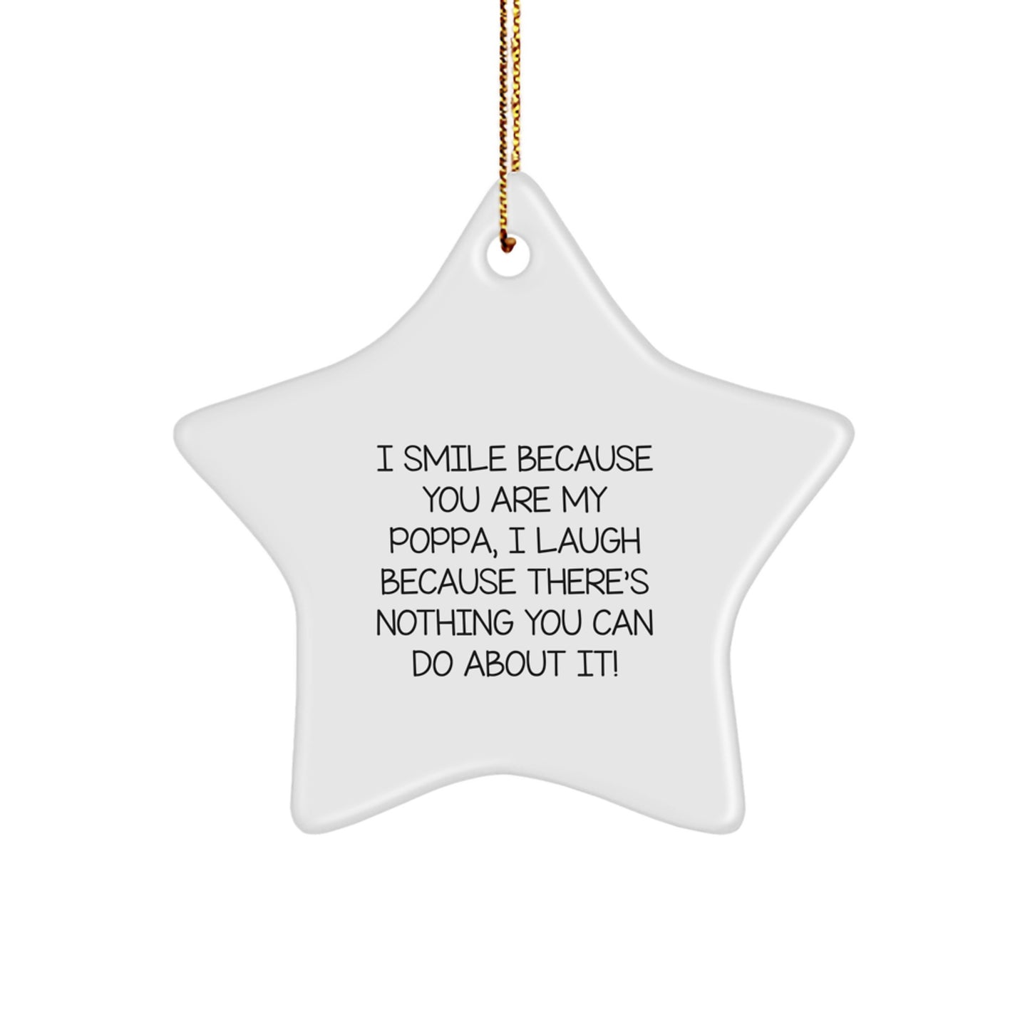 Funny Poppa Star Ornament Gifts for Him from Family, Christmas Unique Gifts, Inspirational Quote Star Decoration - Image 1