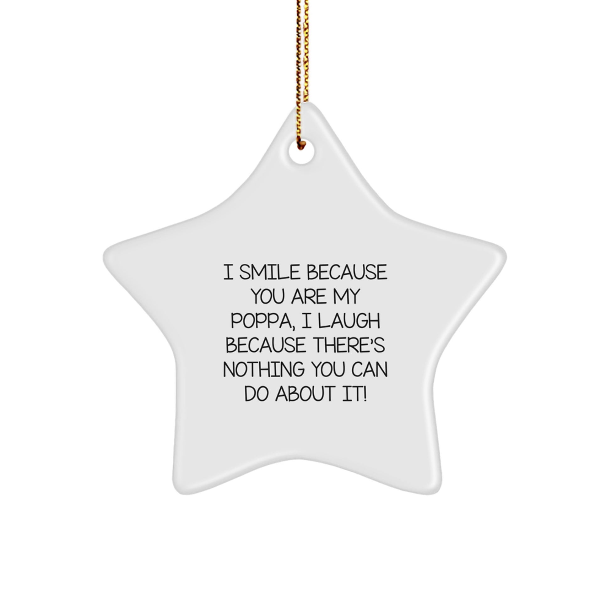 Funny Poppa Star Ornament Gifts for Him from Family, Christmas Unique Gifts, Inspirational Quote Star Decoration - Image 1