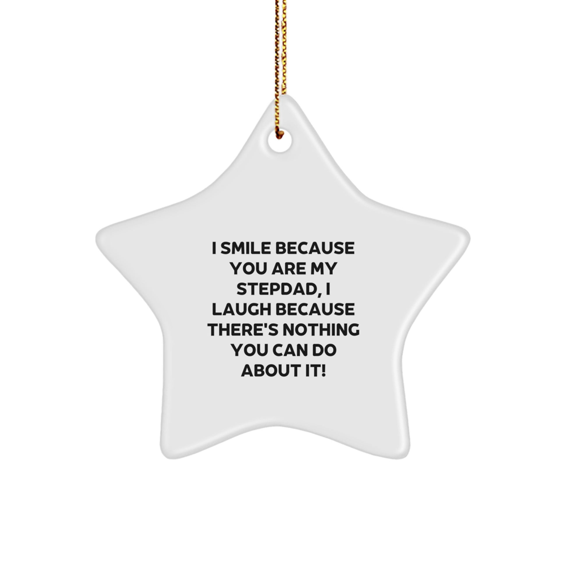 Stepdad Gifts from Family - Funny Star Ornament, 'I Smile Because You Are My Stepdad, I Laugh Because There's Nothing You Can Do About It!' - Image 1
