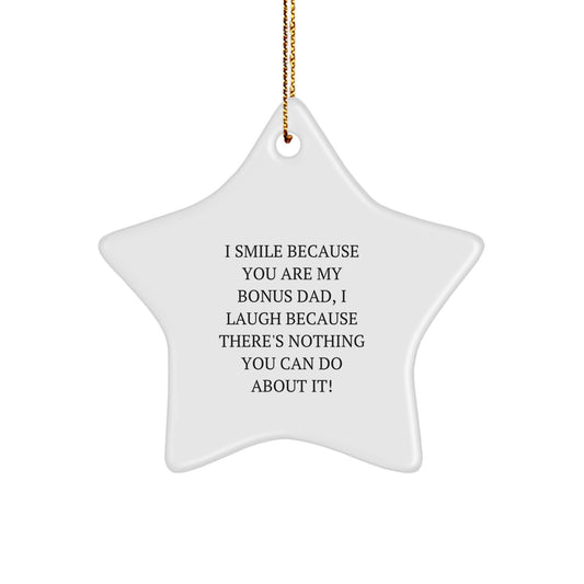 Funny Bonus Dad Gifts from Men, Star Ornament for Bonus Dads, Christmas Unique Gifts for Him - Image 1