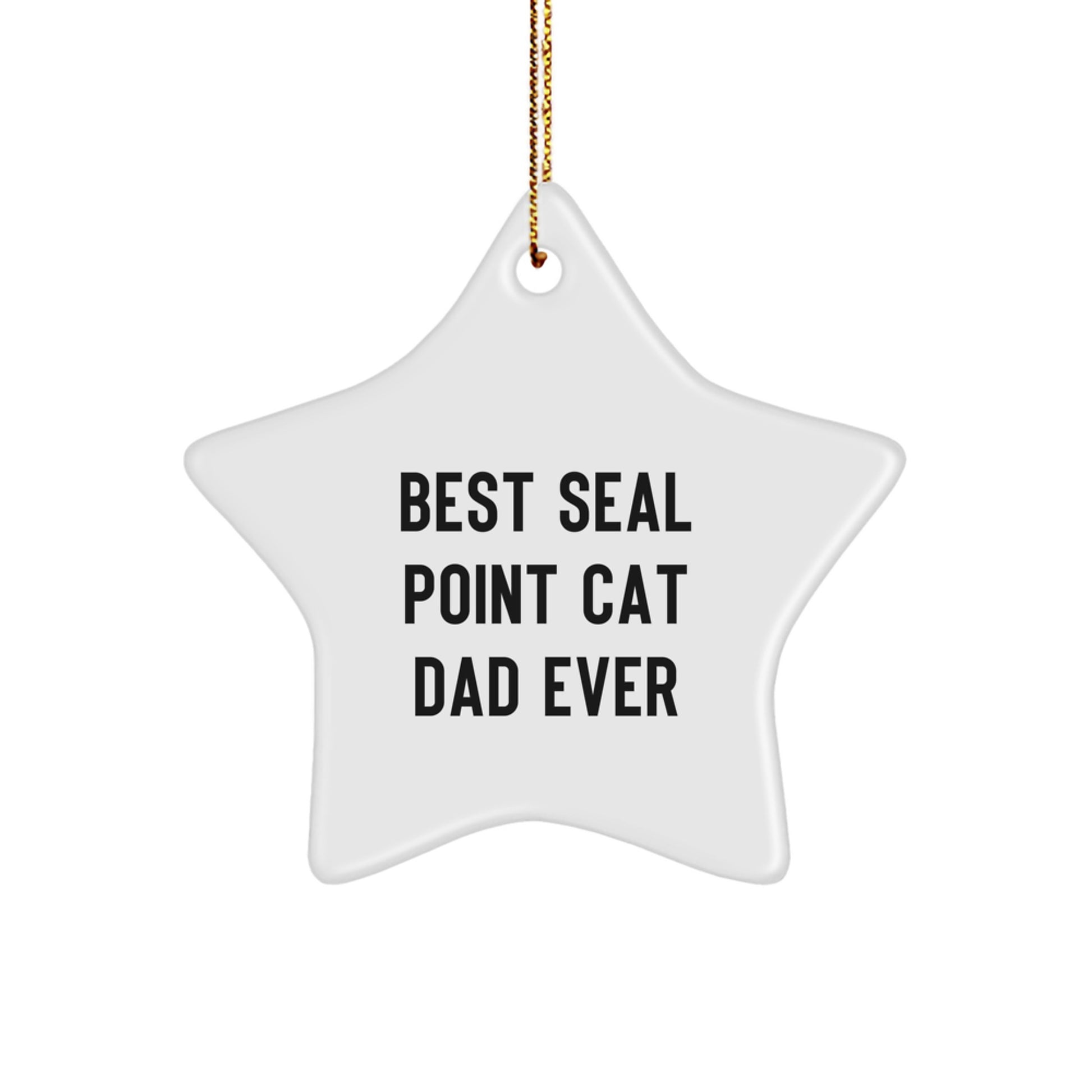 Seal Point Cat Dad's Favorite Christmas Unique Gift for Seal Point Cat Lovers, Star Ornament Gifts from Family to Friends - Image 1
