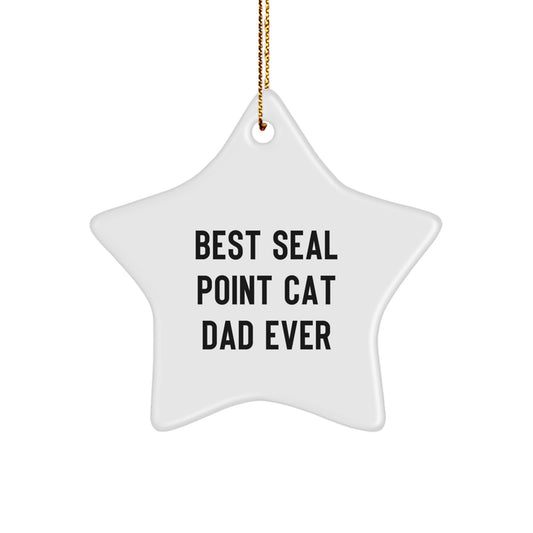 Seal Point Cat Dad's Favorite Christmas Unique Gift for Seal Point Cat Lovers, Star Ornament Gifts from Family to Friends - Image 1