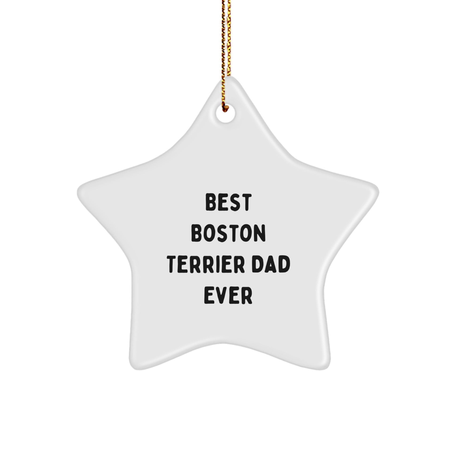 Funny Boston Terrier Dog Star Ornament, Gifts from Best Boston Terrier Dad Ever, for Christmas - Image 1