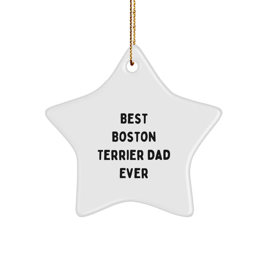 Funny Boston Terrier Dog Star Ornament, Gifts from Best Boston Terrier Dad Ever, for Christmas - Image 1