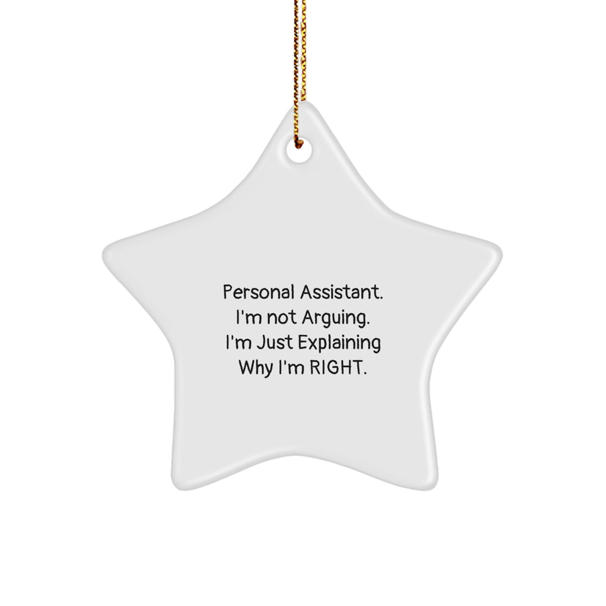 Witty Personal Assistant Star Ornament Novelty Friends Christmas Gift - Image 1