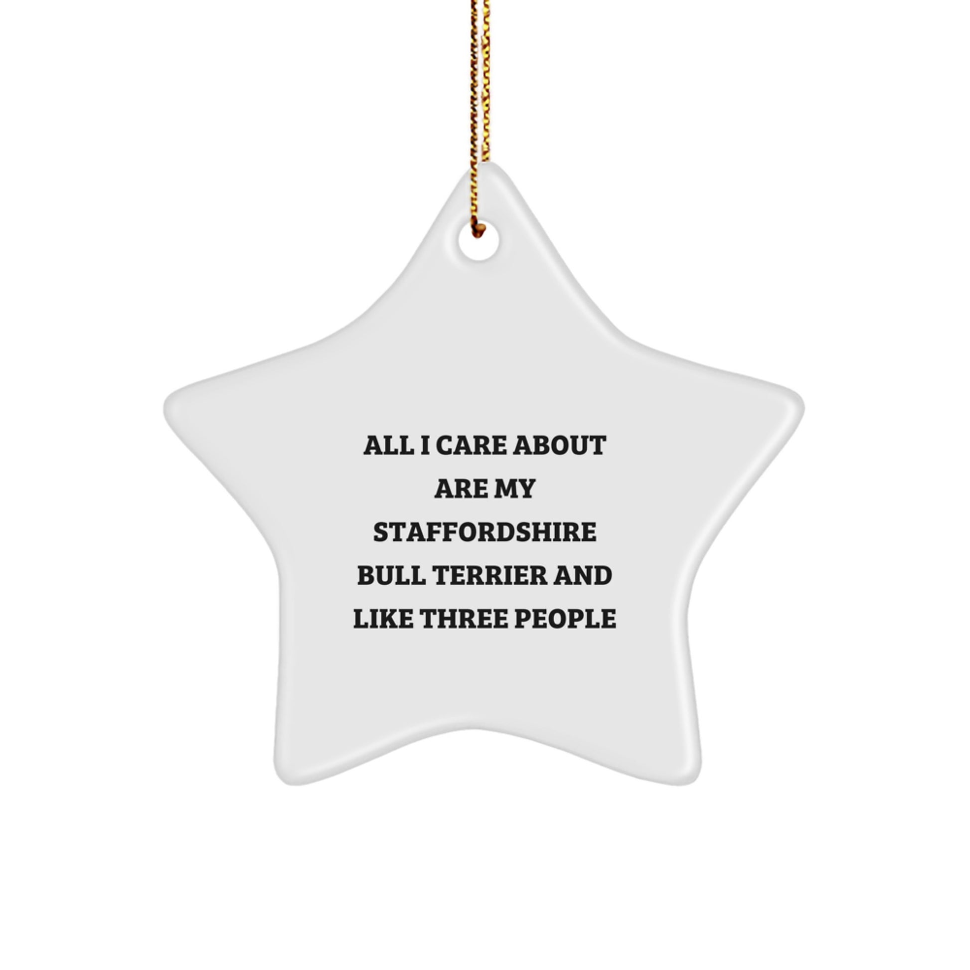 Funny Staffordshire Bull Terrier Dog Gifts from Men to Family - Unique Star Ornament for Christmas - Image 1