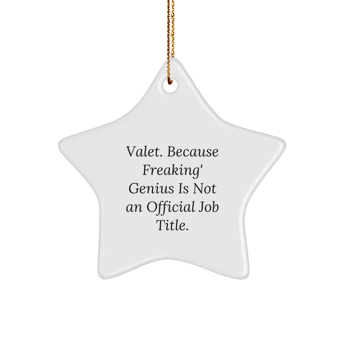 Funny Valet Star Ornament Gifts from Men for Friends - Inspirational Quote - Christmas Unique Gifts for Valet - Image 1