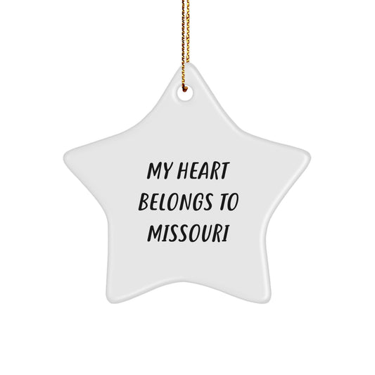 Missouri Star Ornament Gifts from My Heart Belongs To Missouri, Inspirational Christmas Decor - Image 1