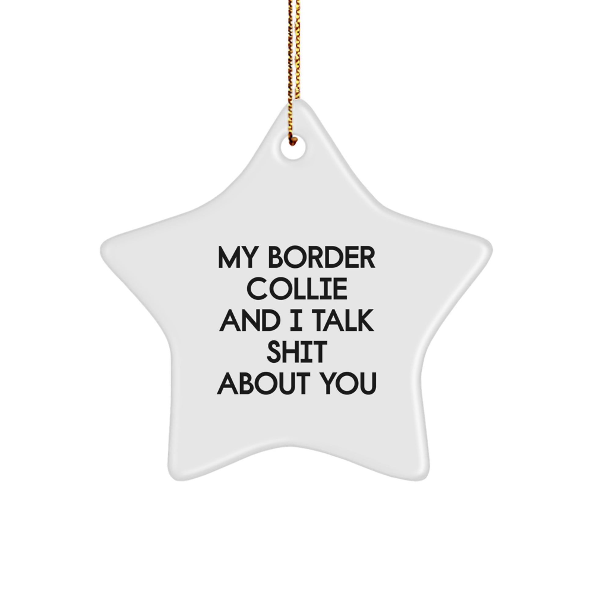 Funny Border Collie Dog Star Ornament Christmas Unique Gifts from Friends for Men Women Family - Image 1