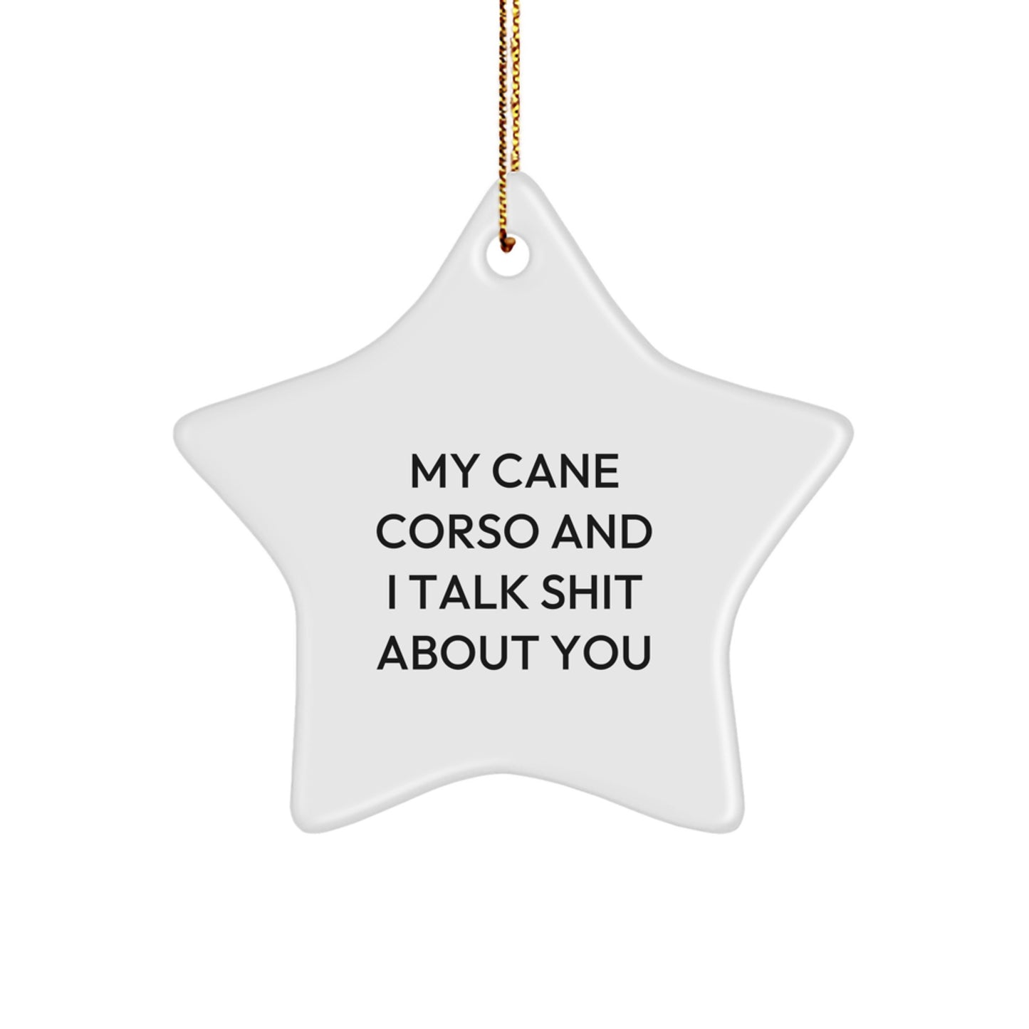 Funny Cane Corso Dog Lover Gifts from Friends for Christmas Star Ornament Humor - Image 1