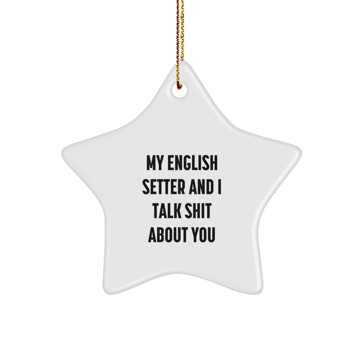 English Setter Star Ornament Keepsake for Him Christmas Gift - Image 1