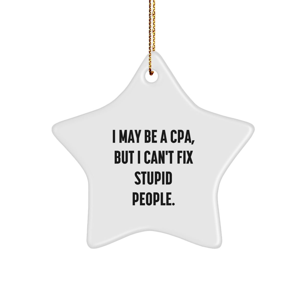 Funny CPA Gifts from Friends - I May Be A Cpa, But I Can't Fix Stupid People. Star Ornament for Christmas Unique Gifts - Image 1