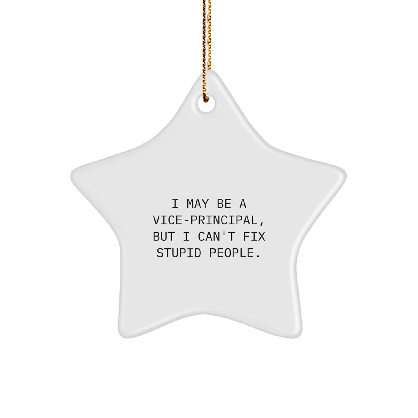 Funny Vice-principal Gift, I May Be A Vice-principal, But I Can't Fix Stupid People. Christmas Unique Star Ornament, Vice-principal Star Decoration - Image 1