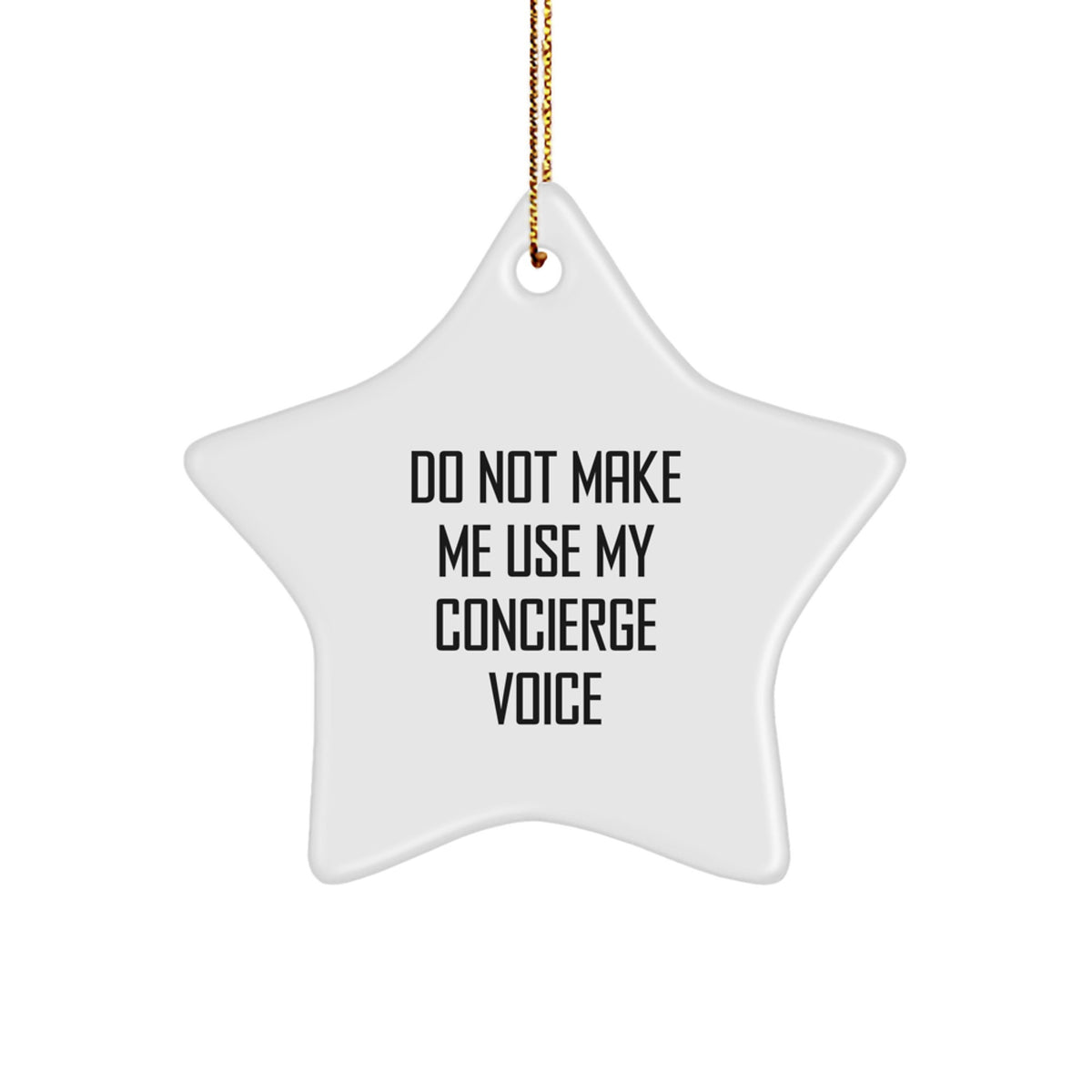 Funny Concierge Gifts from Friends - Star Ornament with Gold Cord, Gifts for Concierge Men or Women - Image 1