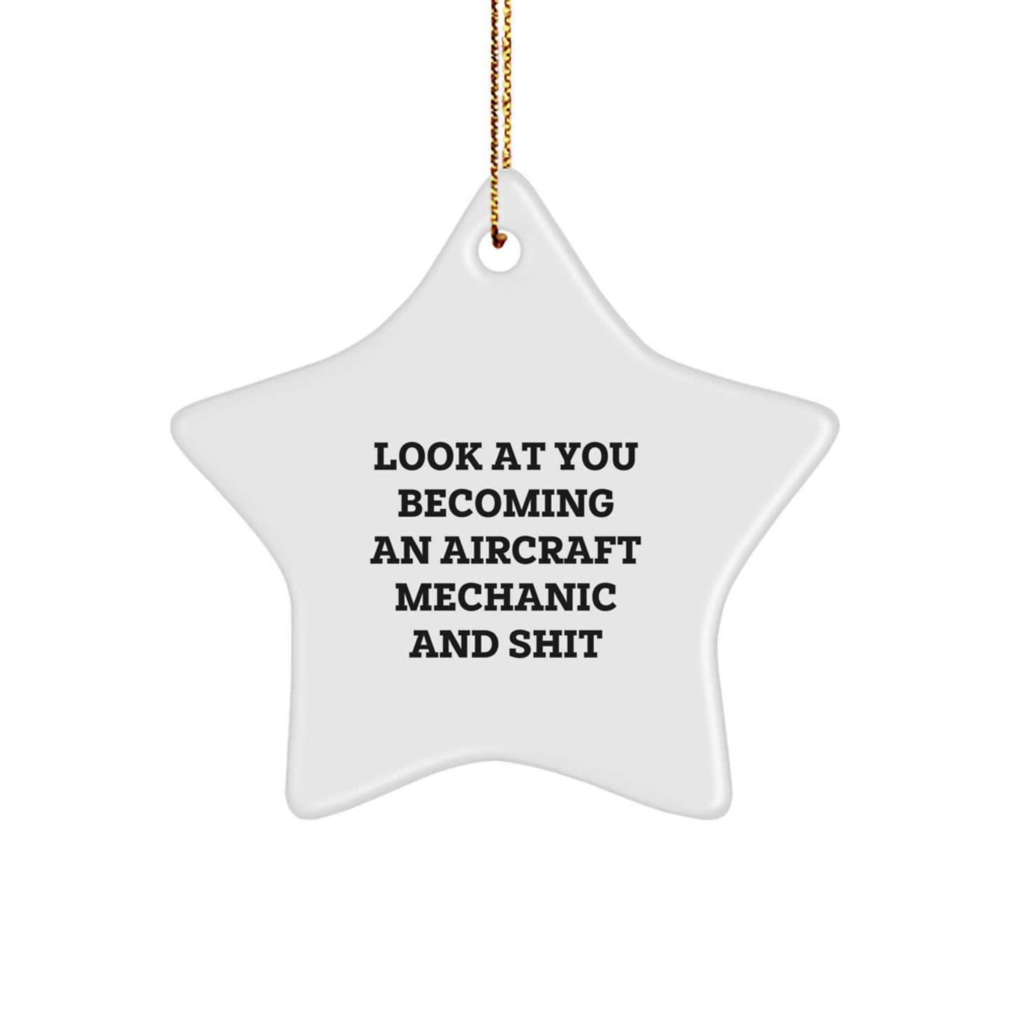 Aircraft Mechanic Gifts for Men - Funny Quote Star Ornament, Unique Christmas Unique Gifts from Friends for Him, Inspirational Aircraft Mechanic Decor for Home - Image 1