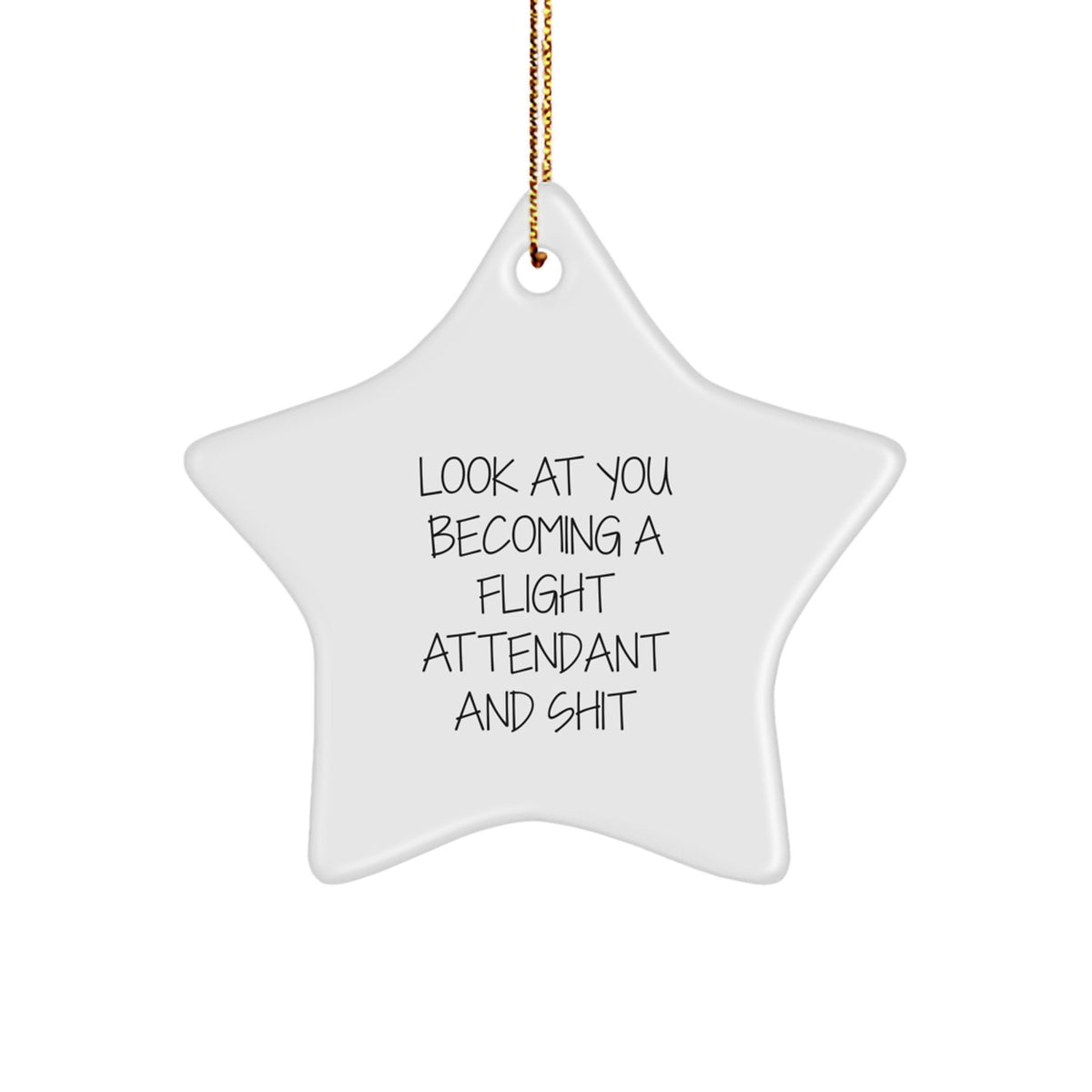 Flight Attendant Star Ornament Idea for Coworkers Christmas Gift - Image 1
