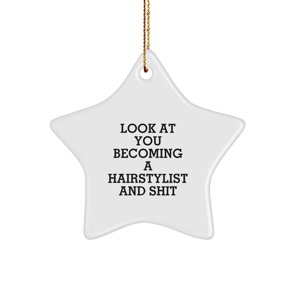 Bold Hairstylist Star Ornament for Friends Christmas Gift - Image 1
