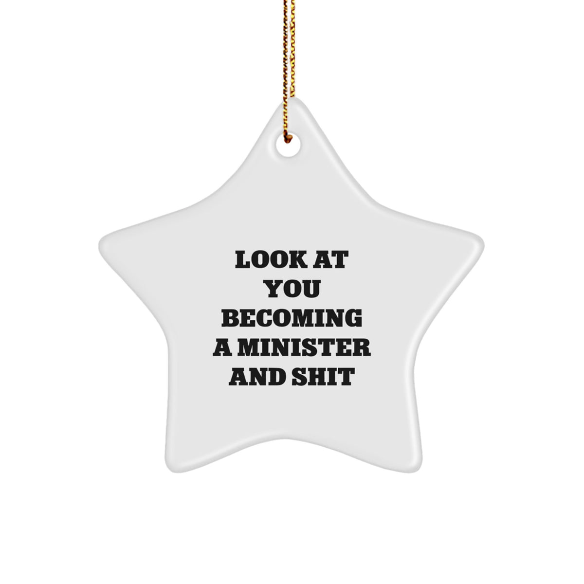 Novelty Minister Christmas Ornament for Friends Gift – Cheeky Star - Image 1